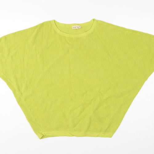 Phase Eight Women’s Yellow Size 12 Cotton Short Sleeve Knit Jumper