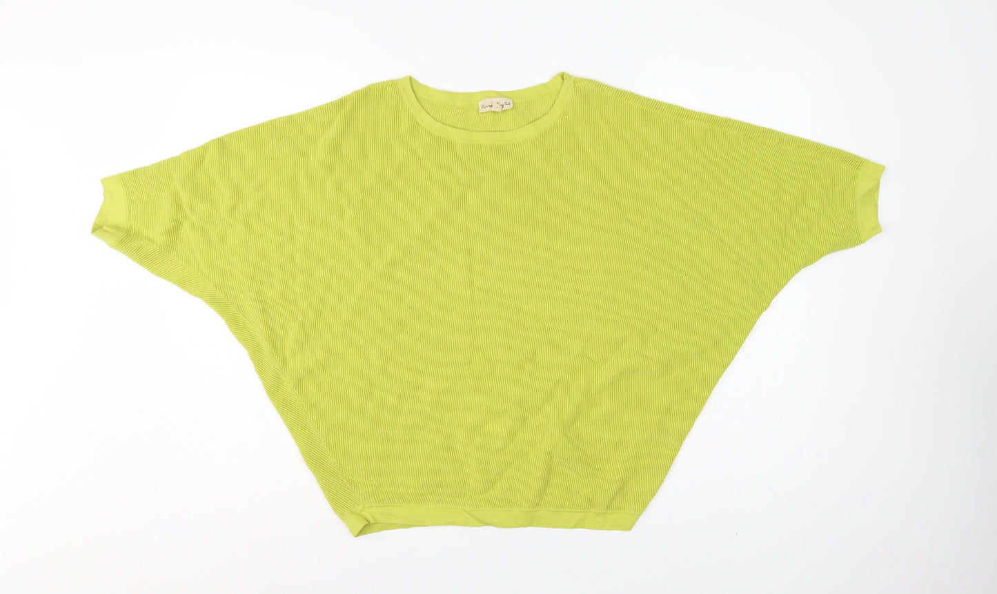 Phase Eight Women’s Yellow Size 12 Cotton Short Sleeve Knit Jumper