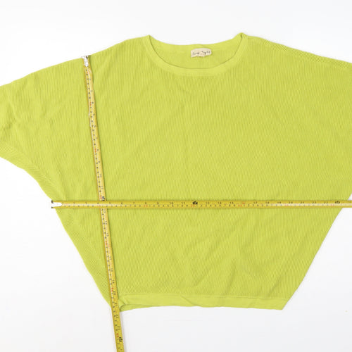 Phase Eight Women’s Yellow Size 12 Cotton Short Sleeve Knit Jumper