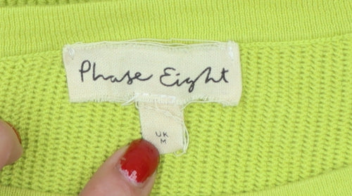 Phase Eight Women’s Yellow Size 12 Cotton Short Sleeve Knit Jumper
