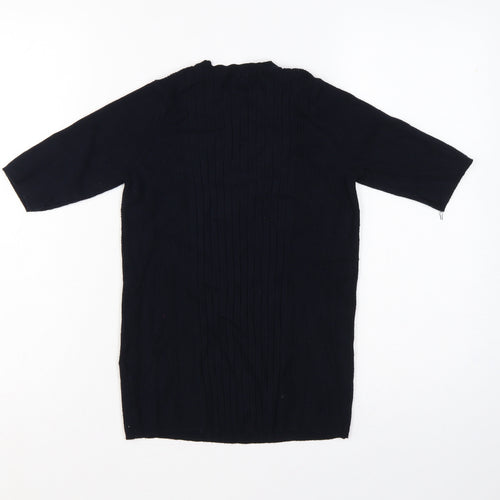 Marks and Spencer Women’s Blue M Ribbed Knit Tunic Jumper Short Sleeve