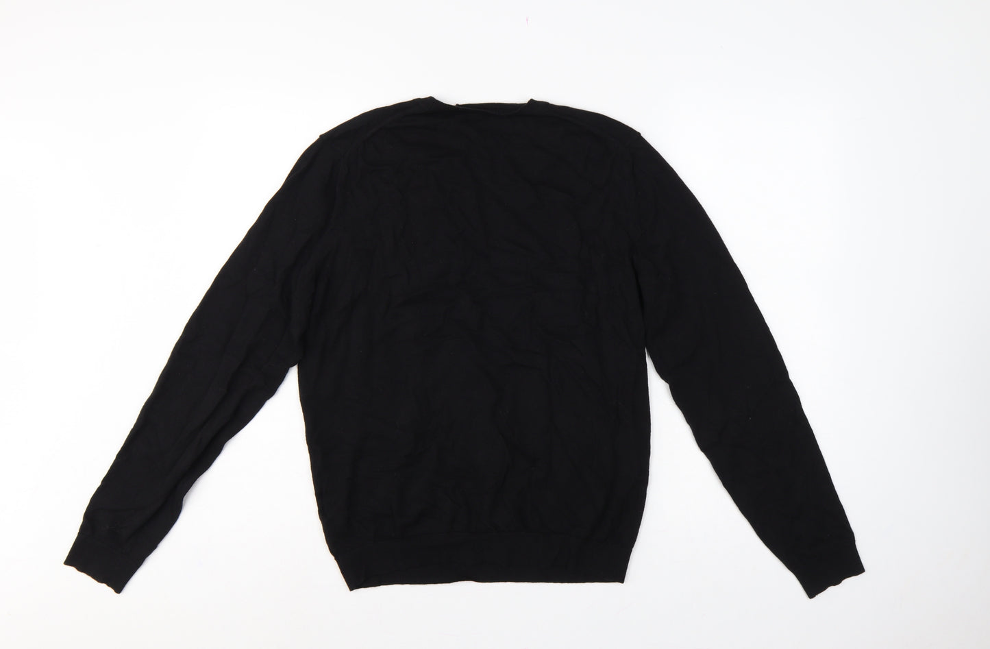 Calvin Klein Men’s Black M Cotton Cashmere V-Neck Pullover Jumper