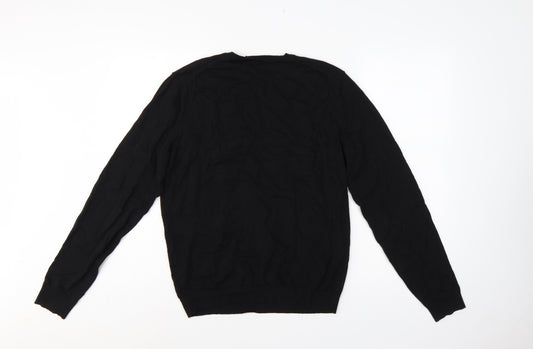 Calvin Klein Men’s Black M Cotton Cashmere V-Neck Pullover Jumper