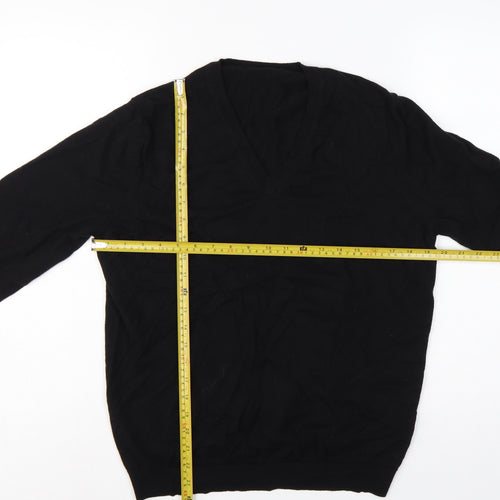 Calvin Klein Men’s Black M Cotton Cashmere V-Neck Pullover Jumper