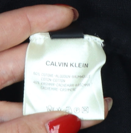 Calvin Klein Men’s Black M Cotton Cashmere V-Neck Pullover Jumper