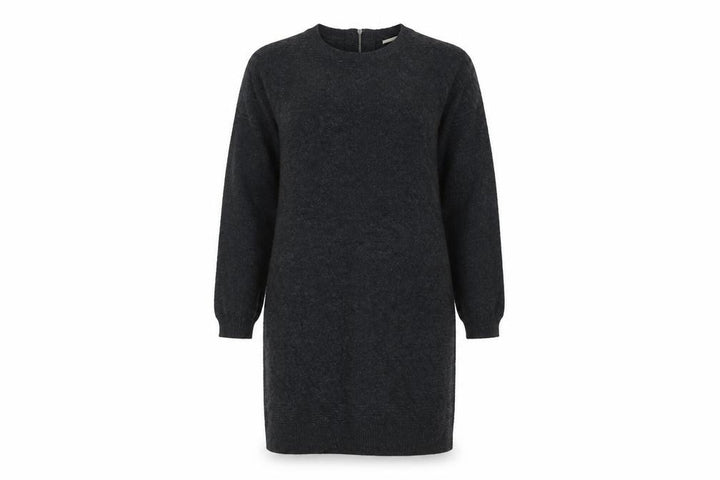 Monsoon Women Black S Knit Jumper Dress Mock Neck Zip