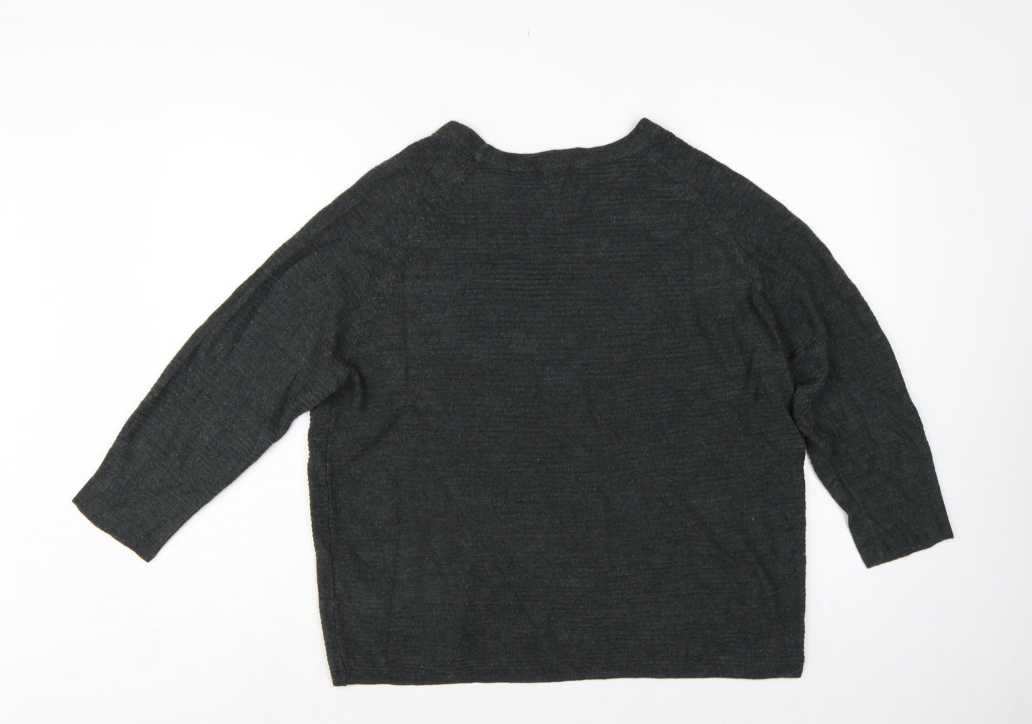 Jacqueline de Yong Women’s Grey S Crew Neck Balloon Sleeve Knit Jumper