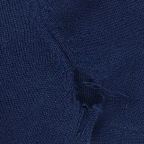 Tommy Hilfiger Men’s Blue M 1/4 Zip High Neck Cotton Jumper
