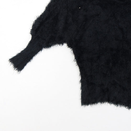 Forcast Women’s Black XS Fuzzy Knit 3/4 Sleeve Pullover Jumper