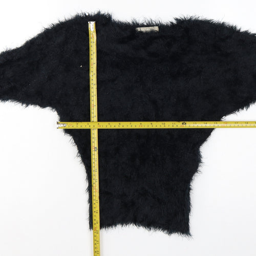 Forcast Women’s Black XS Fuzzy Knit 3/4 Sleeve Pullover Jumper