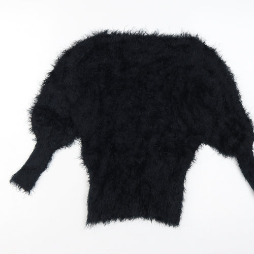Forcast Women’s Black XS Fuzzy Knit 3/4 Sleeve Pullover Jumper
