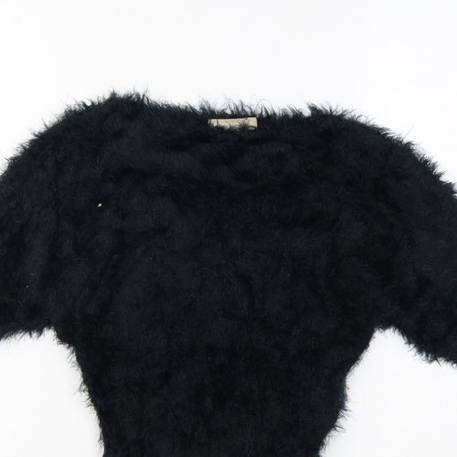 Forcast Women’s Black XS Fuzzy Knit 3/4 Sleeve Pullover Jumper