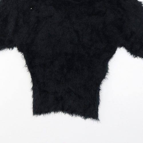 Forcast Women’s Black XS Fuzzy Knit 3/4 Sleeve Pullover Jumper