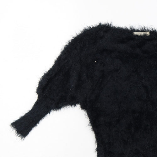 Forcast Women’s Black XS Fuzzy Knit 3/4 Sleeve Pullover Jumper