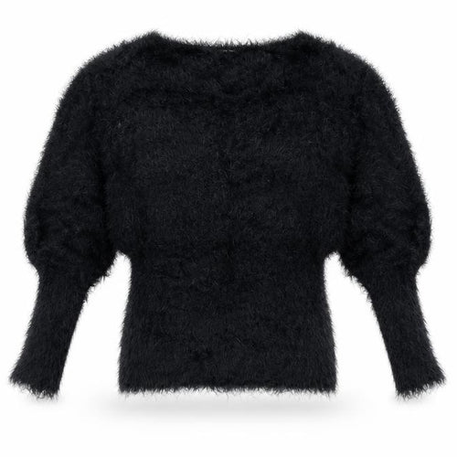 Forcast Women’s Black XS Fuzzy Knit 3/4 Sleeve Pullover Jumper