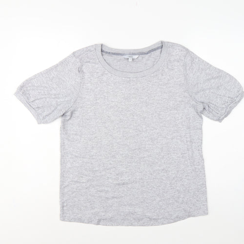 Next Women Grey Size 14 Basic Puff Sleeve Crew Neck Jersey T-Shirt