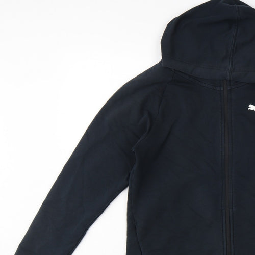 Puma Women’s Black UK 12 Full Zip Hooded Logo Sweatshirt