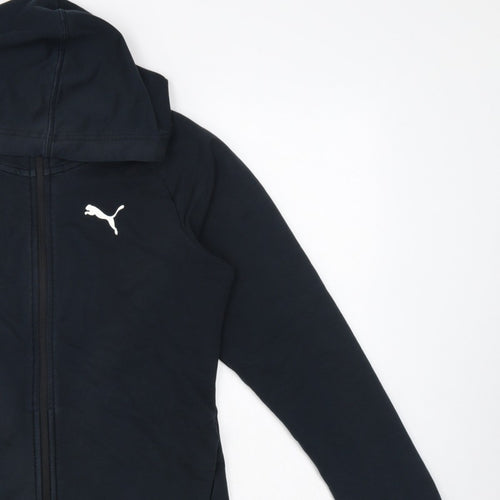 Puma Women’s Black UK 12 Full Zip Hooded Logo Sweatshirt