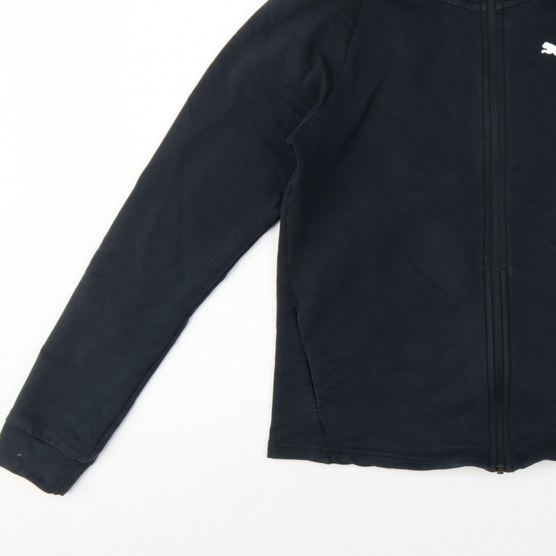 Puma Women’s Black UK 12 Full Zip Hooded Logo Sweatshirt