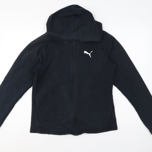 Puma Women’s Black UK 12 Full Zip Hooded Logo Sweatshirt