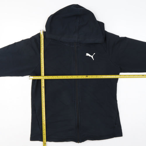 Puma Women’s Black UK 12 Full Zip Hooded Logo Sweatshirt
