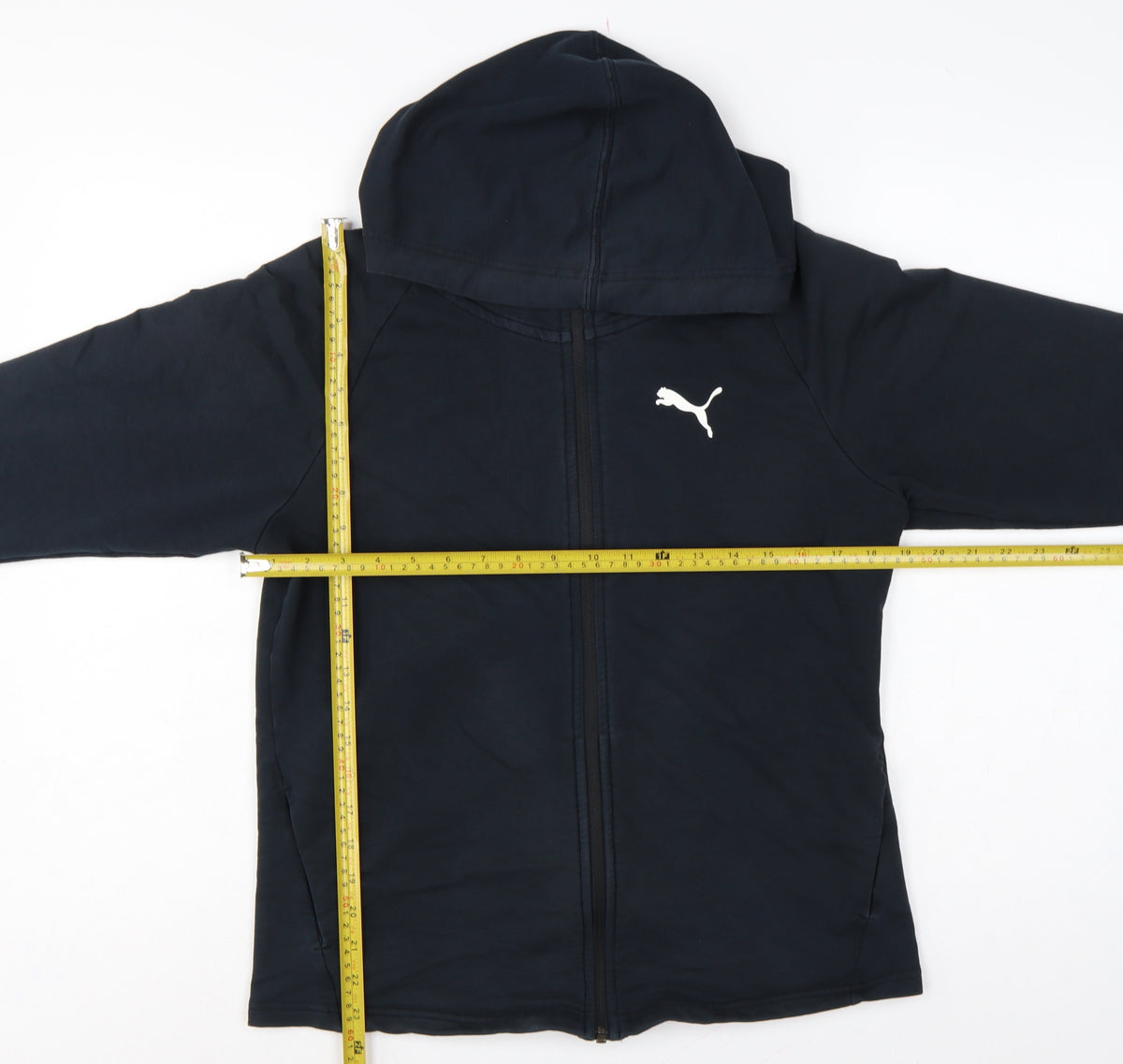 Puma Women’s Black UK 12 Full Zip Hooded Logo Sweatshirt