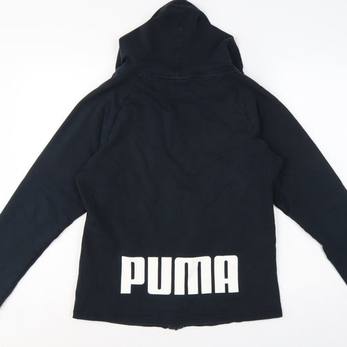 Puma Women’s Black UK 12 Full Zip Hooded Logo Sweatshirt