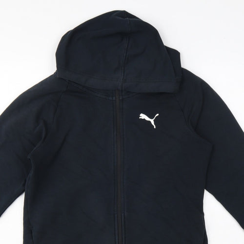 Puma Women’s Black UK 12 Full Zip Hooded Logo Sweatshirt