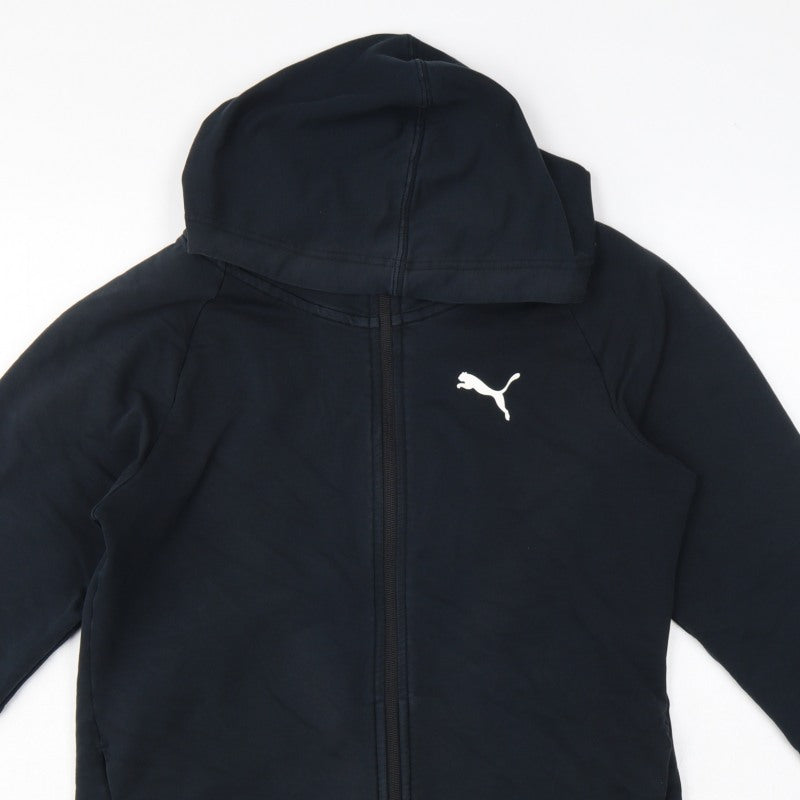 Puma Women’s Black UK 12 Full Zip Hooded Logo Sweatshirt