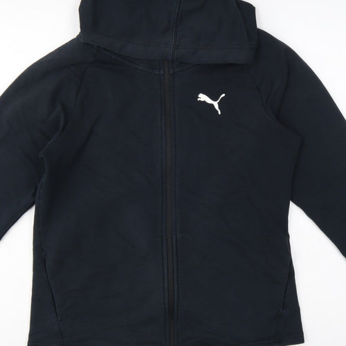 Puma Women’s Black UK 12 Full Zip Hooded Logo Sweatshirt