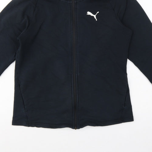 Puma Women’s Black UK 12 Full Zip Hooded Logo Sweatshirt