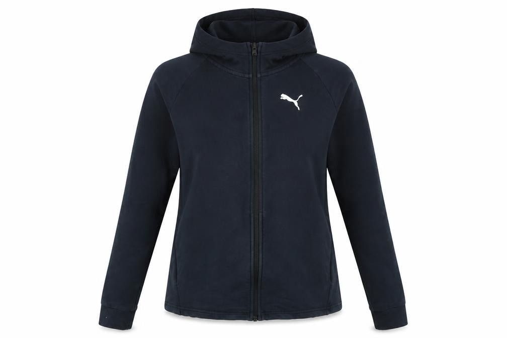 Puma Women’s Black UK 12 Full Zip Hooded Logo Sweatshirt