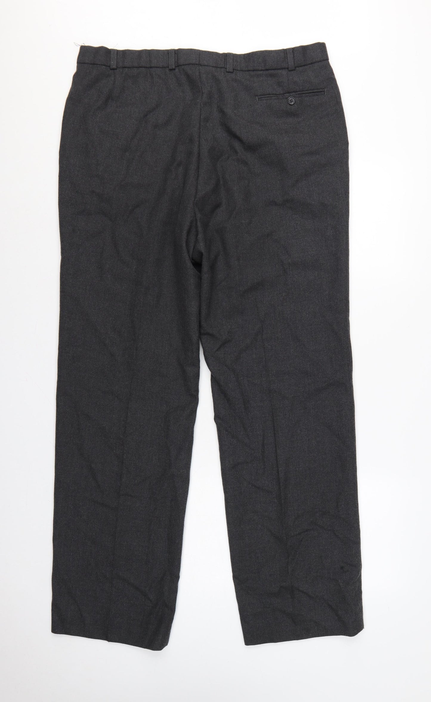 St Michael Men’s Grey Wool Blend Dress Trousers 40in 33in Leg Vintage