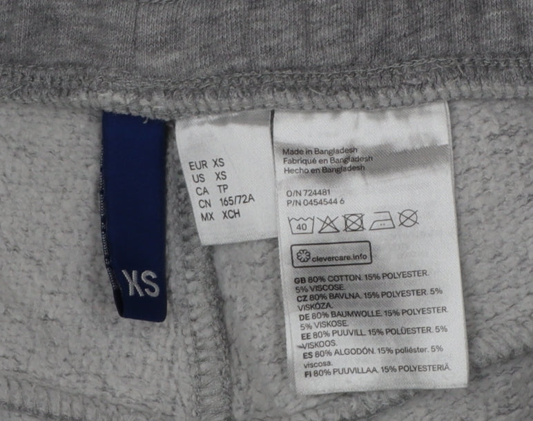 H&M Men Grey XS Slim Tapered Fleece Jogger Sweatpants