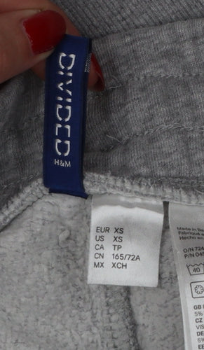 H&M Men Grey XS Slim Tapered Fleece Jogger Sweatpants