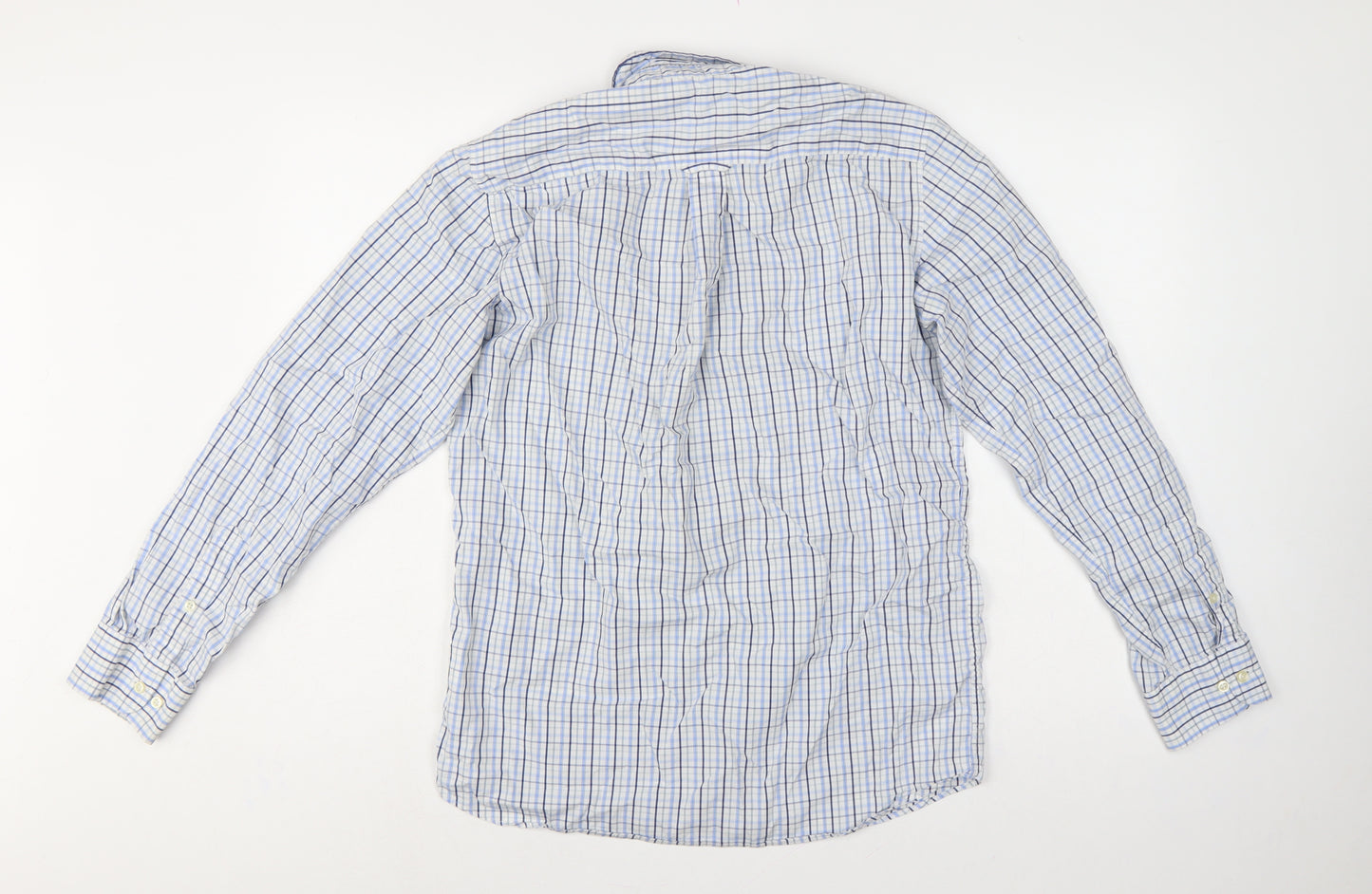 Barbour Men’s Blue Check Cotton Regular Fit Button-Down Shirt Size S