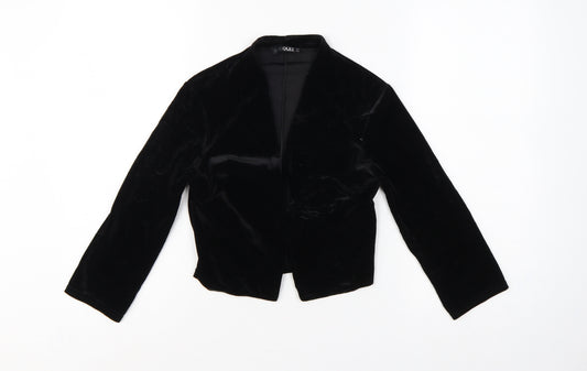 Quiz Women Black UK 8 Velvet Open Front Kimono Bell Sleeve Blouse