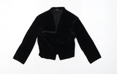 Quiz Women Black UK 8 Velvet Open Front Kimono Bell Sleeve Blouse