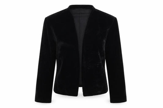 Quiz Women Black UK 8 Velvet Open Front Kimono Bell Sleeve Blouse