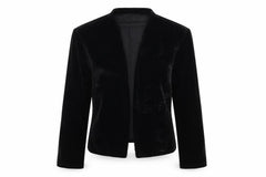 Quiz Women Black UK 8 Velvet Open Front Kimono Bell Sleeve Blouse