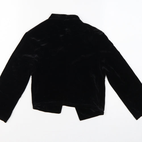 Quiz Women Black UK 8 Velvet Open Front Kimono Bell Sleeve Blouse
