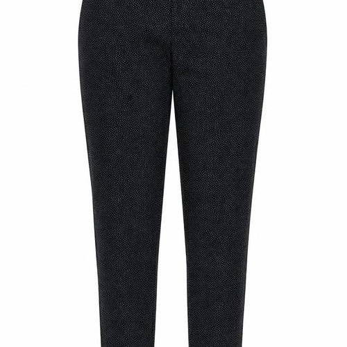 Mango Women Black Polka Dot UK 12 Tapered Dress Trousers Stretch