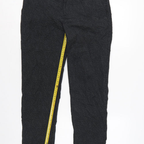 Mango Women Black Polka Dot UK 12 Tapered Dress Trousers Stretch
