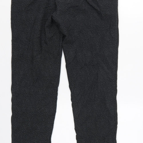 Mango Women Black Polka Dot UK 12 Tapered Dress Trousers Stretch