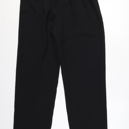 Bonmarche Women’s Black Size 12 Straight Leg Embroidered Waist Trousers