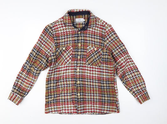 Wax London Men’s Multicoloured L Houndstooth Cotton Anorak Jacket