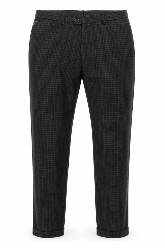 Next Men’s Grey Check Tapered Trousers 36in Waist Long 33in Leg