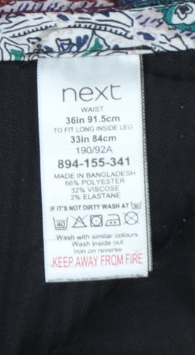 Next Men’s Grey Check Tapered Trousers 36in Waist Long 33in Leg