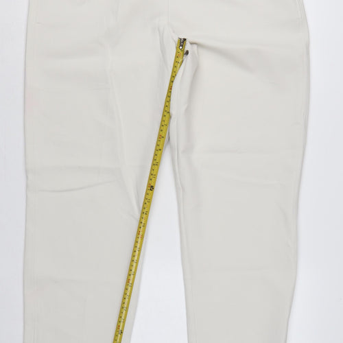 M&S Women Ivory Size 18 Long Tailored Straight Leg Dress Trousers