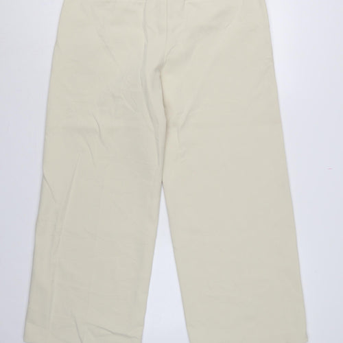 Marks & Spencer Women Ivory UK 14 Wide-Leg Tailored Trousers